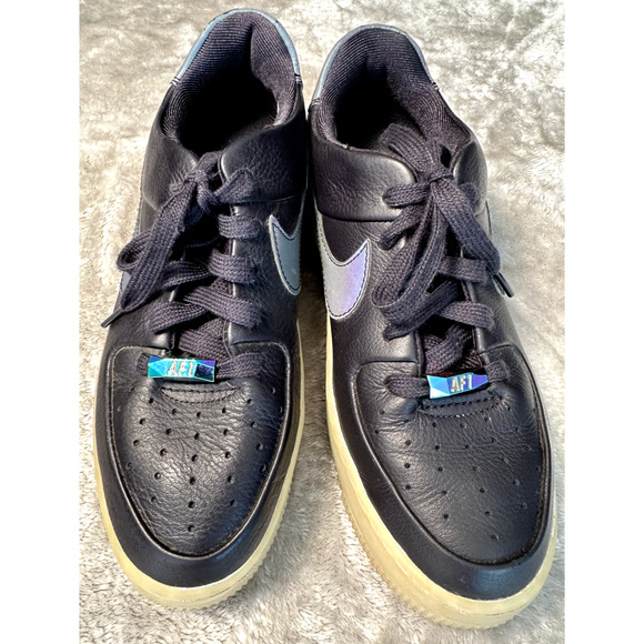 Nike Air Force 1 Sage Low LX Black Oil Shoes Sneakers Womens Size 7 AR5409-004 - Picture 1 of 8